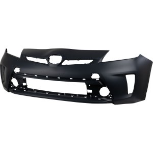 Front Bumper Cover for Toyota Prius/Prius Plug-In 2012-2015, Primed (Ready to Paint), without Headlight Washer Holes, (Plug-In Models Halogen Headlights) Replacement