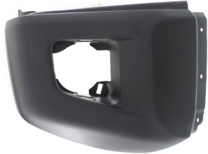 Front Bumper End for Toyota Tundra (2014-2021), Right (Passenger) Side, Textured Finish, Without Park Assist Sensor Holes, Replacement