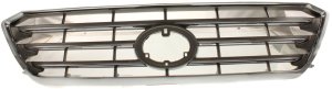 Grille for Toyota Highlander 2008-2010, Chrome Shell/Silver Insert, Limited Model, Replacement