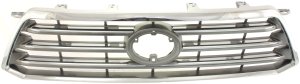 Grille for Toyota Highlander 2008-2010, Silver Shell/Black Insert, Sport Model, Replacement