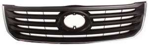 Textured Black Shell and Insert Grille for Toyota Avalon 2008-2010, XL Model, with Chrome Molding, without Sports Package, Replacement