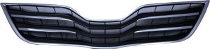 Chrome Shell with Painted Black Insert Grille for 2010-2011 Toyota Camry XLE Model, Specifically for USA Built Vehicle, Replacement