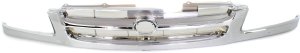 Grille for Toyota Sienna 1998-2000, Chrome Shell and Insert, Replacement