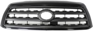 Grille for Toyota Sequoia 2008-2017, Black Shell with Gray Insert, with Sport Package, SR5 Model, Replacement