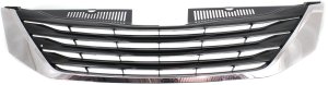 Grille for Toyota Sienna 2011-2017, Chrome Shell with Black Insert, LE Model, without Radar Cruise Control, Replacement