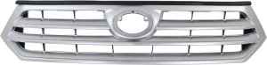 Grille for Toyota Highlander 2011-2013, Painted Silver Shell and Insert, Excludes Hybrid Model, Replacement