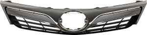 Painted Black Shell and Insert Grille for 2012-2014 Toyota Camry LE/XLE, Excluding Hybrid Models, Replacement