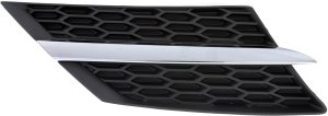 Radiator Grille for Toyota RAV4 2013-2015, Textured Black with Chrome Molding, Right (Passenger) Side, Excludes EV Model, Fit for Japan/North America Built Vehicle, Replacement