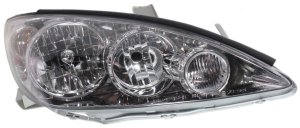 Headlight for Toyota Camry 2005-2006 Models, Right (Passenger) Side, Lens and Housing, Halogen Light, LE/XLE Trim, Japan Built Vehicle, Replacement
