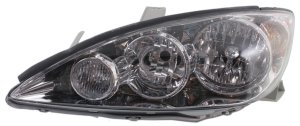 Headlight for Toyota Camry 2005-2006, Left (Driver) Side, Lens and Housing, Halogen, LE/XLE Models, Japan Built Vehicle, Replacement