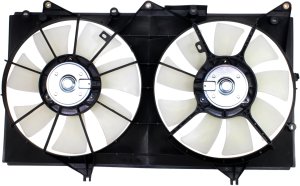 Radiator Fan Assembly for Toyota Camry (2002-2006), Lexus ES300 (2002-2003), ES330 (2004-2006), Dual Type, 6 Cylinder, with Blades marked 342 and 343, Replacement