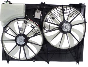Radiator Fan Assembly for Toyota Highlander 2014-2019, 2.7L Engine/3.5L Engine, Without Towing Package, Without Control Module, Replacement