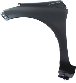 Front Fender for Toyota Yaris Hatchback, Left (Driver) 2012-2019, Primed (Ready to Paint), fits 2012-2014 Japan and 2014-2019 France Built Vehicles, without Rear Intermittent Wiper, Replacement
