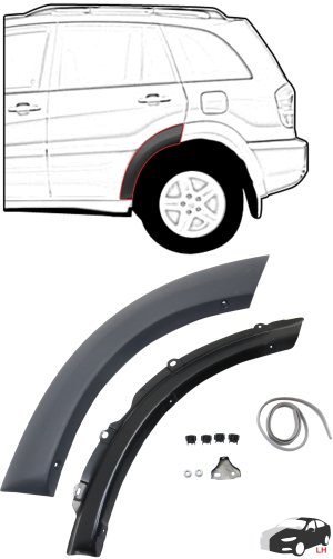 Rear Wheel Opening Molding for Toyota RAV4 (2001-2005), Left (Driver) Side, Front Section, Paint to Match, Replacement