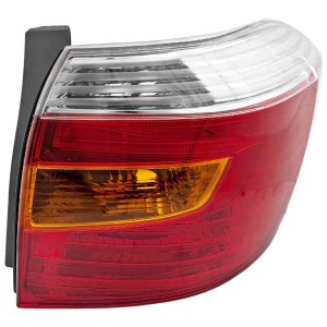 Tail Light for Toyota Highlander 2008-2010, Right (Passenger) Side, Lens and Housing, Amber/Clear/Red Lens, Sport Model, Japan Built Vehicle, Replacement
