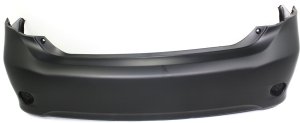 Primed (Ready to Paint) Rear Bumper Cover for 2009-2010 Toyota Corolla, Without Spoiler Holes, Fit for Japan Built Vehicle, Replacement