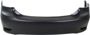 Rear Bumper Cover for Toyota Corolla 2011-2013, Primed (Ready to Paint), Without Spoiler Holes, Suitable for Base, CE, L, LE Models, North America Built Vehicle, Replacement