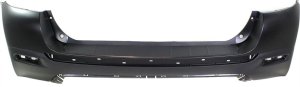 Rear Bumper Cover for Toyota Highlander 2011-2013, Primed (Ready to Paint) Top; Textured Bottom, Excluding Hybrid Models, Replacement