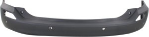 Rear Bumper Cover for Toyota RAV4 2013-2015, Textured Dark Gray, with Parking Aid Sensor Holes, Excluding EV Model, Replacement