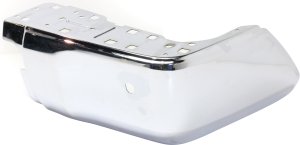 Rear Bumper End Extension for Toyota Tundra 2014-2021, Right (Passenger) Side, Chrome, Steel Type, with Park Assist Sensor Holes, Replacement