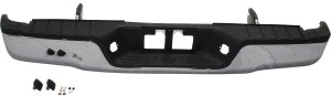 Step Bumper Face Bar and Pad for 2007-2013 Toyota Tundra, with Mounting Bracket, Chrome, without Parking Assist System Holes, Fleetside, No Rock Warrior Package, Replacement