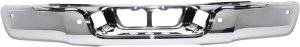 Step Bumper Face Bar for Toyota Tundra 2007-2013, without Pad with Pad Provision, without Mounting Bracket, Chrome, with Parking Assist Sensor Holes, without Rock Warrior Package, Fleetside, Replacement