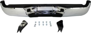 Step Bumper Face Bar and Pad for 2005-2015 Toyota Tacoma, With Pad Provision, With Mounting Bracket, Chrome Finish, Without Sensor Holes, With SR5 Package, Replacement