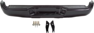 Step Bumper, Face Bar and Pad for Toyota Tacoma 2005-2015, with Pad Provision and Mounting Bracket, Powdercoated Black, without SR5 Package, Replacement