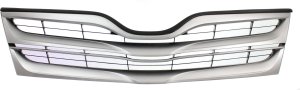 Grille for Toyota Venza 2013-2016, Silver Shell with Black Insert, Replacement
