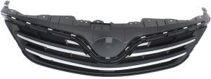 Grille for Toyota Corolla 2013-2013, North America Built Vehicle, LE Model, Painted Black Shell and Insert, Replacement