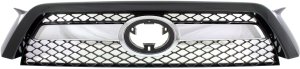 Grille for Toyota 4RUNNER 2010-2013, Black Shell and Insert with Chrome Center Bar, Replacement