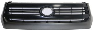 Grille for 2014-2017 Tundra, Painted Black Shell and Insert with Gray Molding, Includes Front Emblem for SR Model, Replacement