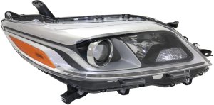 Headlight Assembly for Toyota Sienna 2015-2020, Right (Passenger), Halogen, with LED Daytime Running Light, Excludes SE Model, Replacement