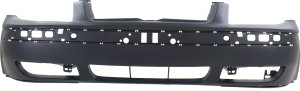 Front Bumper Cover for Volkswagen Jetta 1999-2005, Primed (Ready to Paint), Sedan/Wagon without Built-in Molding, 4th Generation, Replacement
