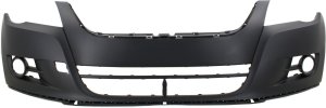 Front Bumper Cover for Volkswagen Tiguan 2009-2011, Primed (Ready to Paint), Type 2, Without Headlight Washer Holes, Replacement