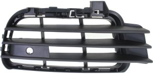 Front Bumper Grille for Volkswagen Touareg 2011-2014, Right (Passenger) Side, Outer, Textured Black, Replacement