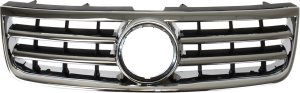 Grille for Volkswagen Touareg 2004-2007, Chrome Shell with Textured Black Insert, Replacement