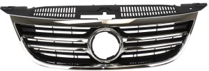 Grille for Volkswagen Tiguan 2009-2011, Chrome Shell with Painted Black Insert, Replacement