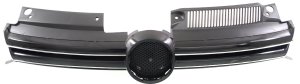 Primed (Ready to Paint) Grille with Chrome Insert Molding for Volkswagen Golf/Jetta Wagon (2010-2014), Replacement