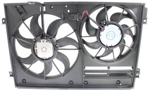 Radiator Fan Assembly for Volkswagen Jetta 2011-2017, Dual Fan, 2.0 Liter Engine, Gasoline, Sedan, Replacement