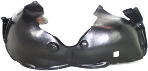 Front Fender Liner for Volkswagen Touareg 2008-2010, Right (Passenger) Side, Plastic, Vacuum Form, Designed for 3.6L/4.2L Engine, Replacement