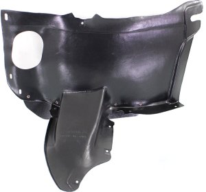 Front Fender Liner for Volkswagen Golf/GTI 2010-2014 Right (Passenger), Plastic, Vacuum Form, Front Section, Hatchback with Hole, Replacement