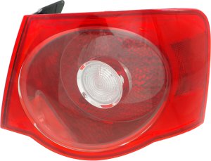 Tail Light Assembly for Volkswagen Jetta Sedan 2005-2007, Right (Passenger) Outer, Red Lens, Replacement