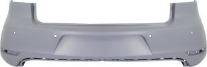 Rear Bumper Cover for Volkswagen Golf/GTI 2010-2014, Primed (Ready to Paint), with Park Assist Sensor Holes, Hatchback, Replacement