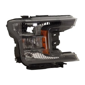 Right (Passenger) Halogen Headlight Assembly for Ford F-150 Pickup 2018-2020, Crew Cab/Extended Cab, Lariat/XLT Models with Black Appearance Package/Standard Cab, XL Model, Replacement