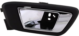 Rear Interior Door Handle Left (Driver) for Ford Fiesta 2014-2019, Chrome/Textured Black, SE (up to 11-28-2016), ST/Titanium Models, Replacement