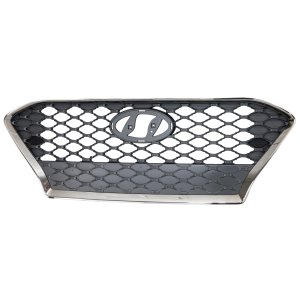 KONA Grille for Hyundai 2018-2021, Painted Silver with Black Frame, Suitable for Limited, Trend, Ultimate Models, Replacement
