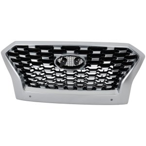 Painted Chrome Shell and Insert Grille for Hyundai PALISADE SEL Model 2020-2022, with Satin Frame and Parking Aid Sensor, Replacement