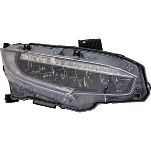 LED Headlight Assembly for 2019 Honda Civic Touring Model, Right (Passenger) Side, North America Built Vehicle, Replacement