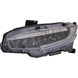 LED Headlight Assembly for Honda Civic 2019, Left (Driver), Touring Model, Built for North America, Replacement